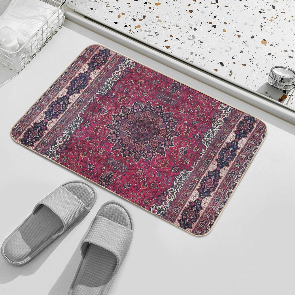 Saber Meshed Persian Carpet Print  Dirt-Trapping Bath Mat