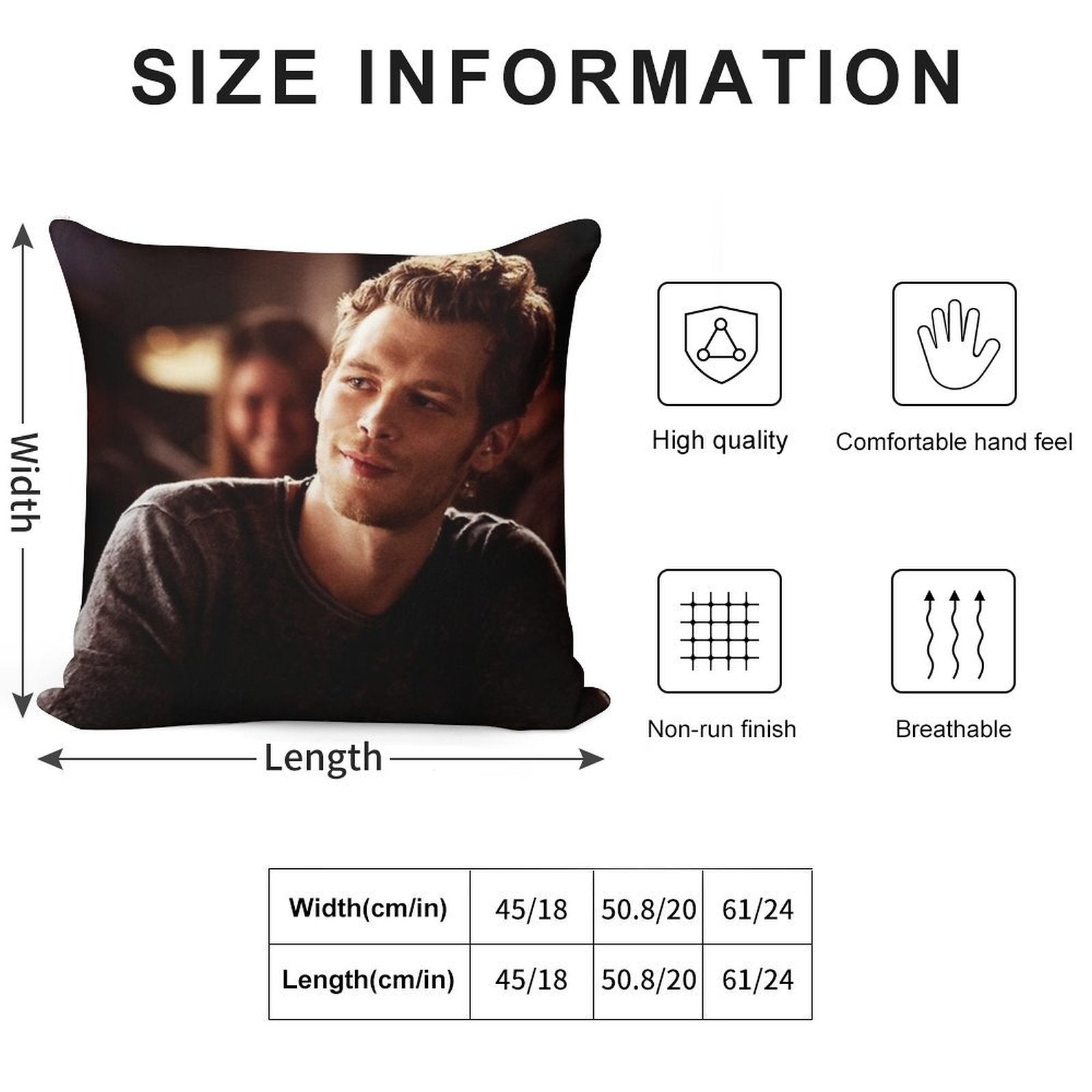 Klaus Mikaelson Soft High-Density Material Throw Pillow