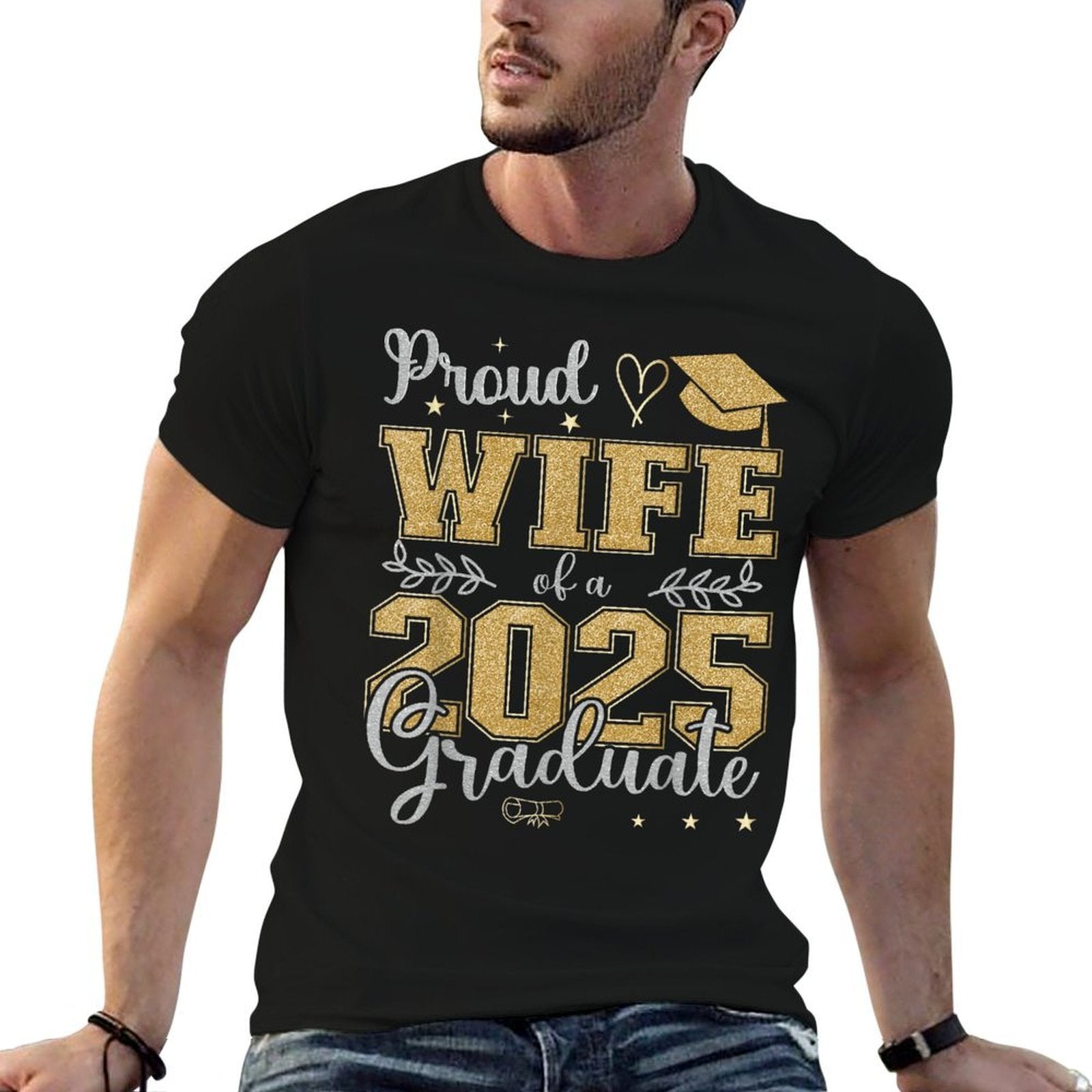 Proud Wife of A Class of 2025 Graduate for Graduation  Relaxed-fit T-Shirt