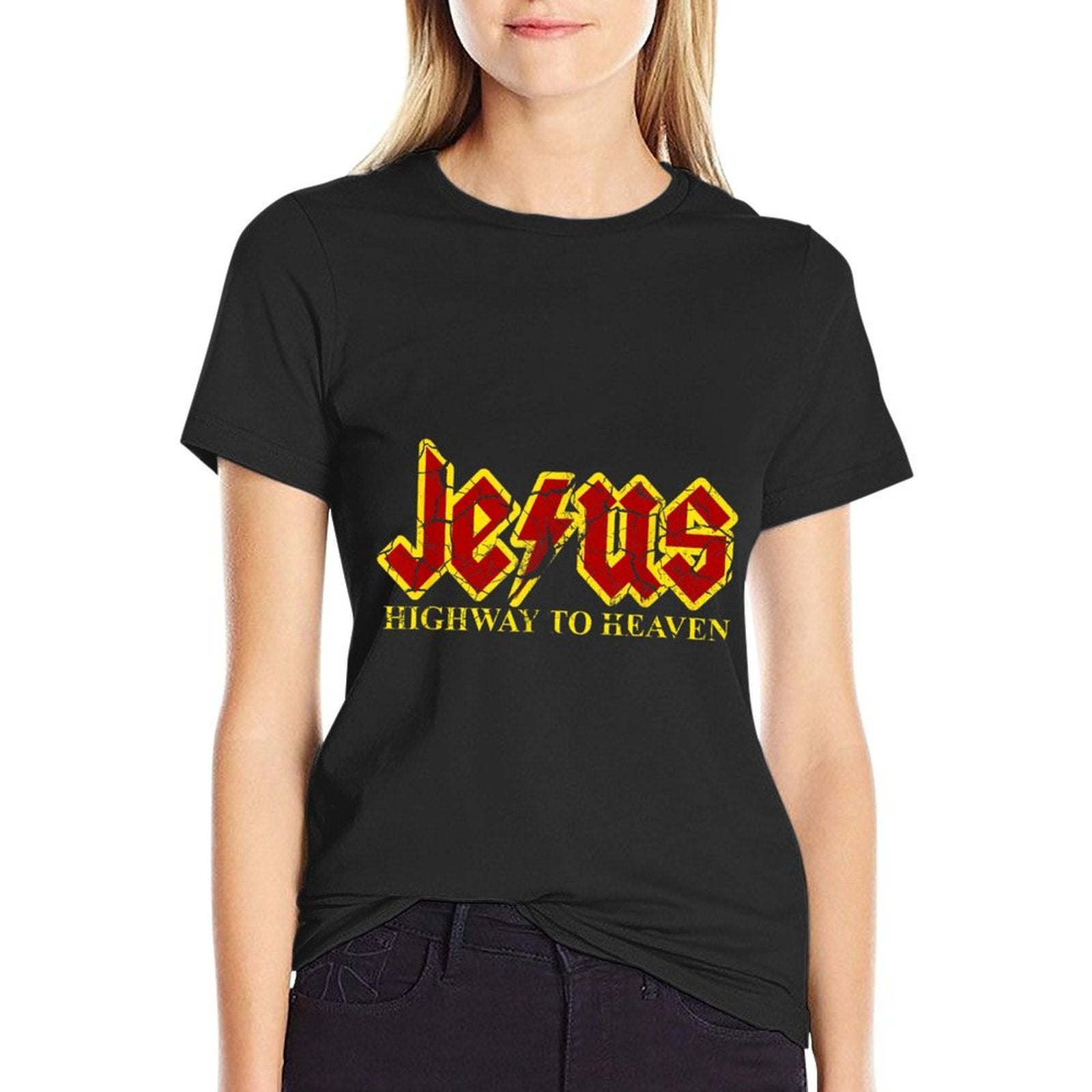 Jesus Highway To Heaven Funny Christian  Breathable T-Shirt