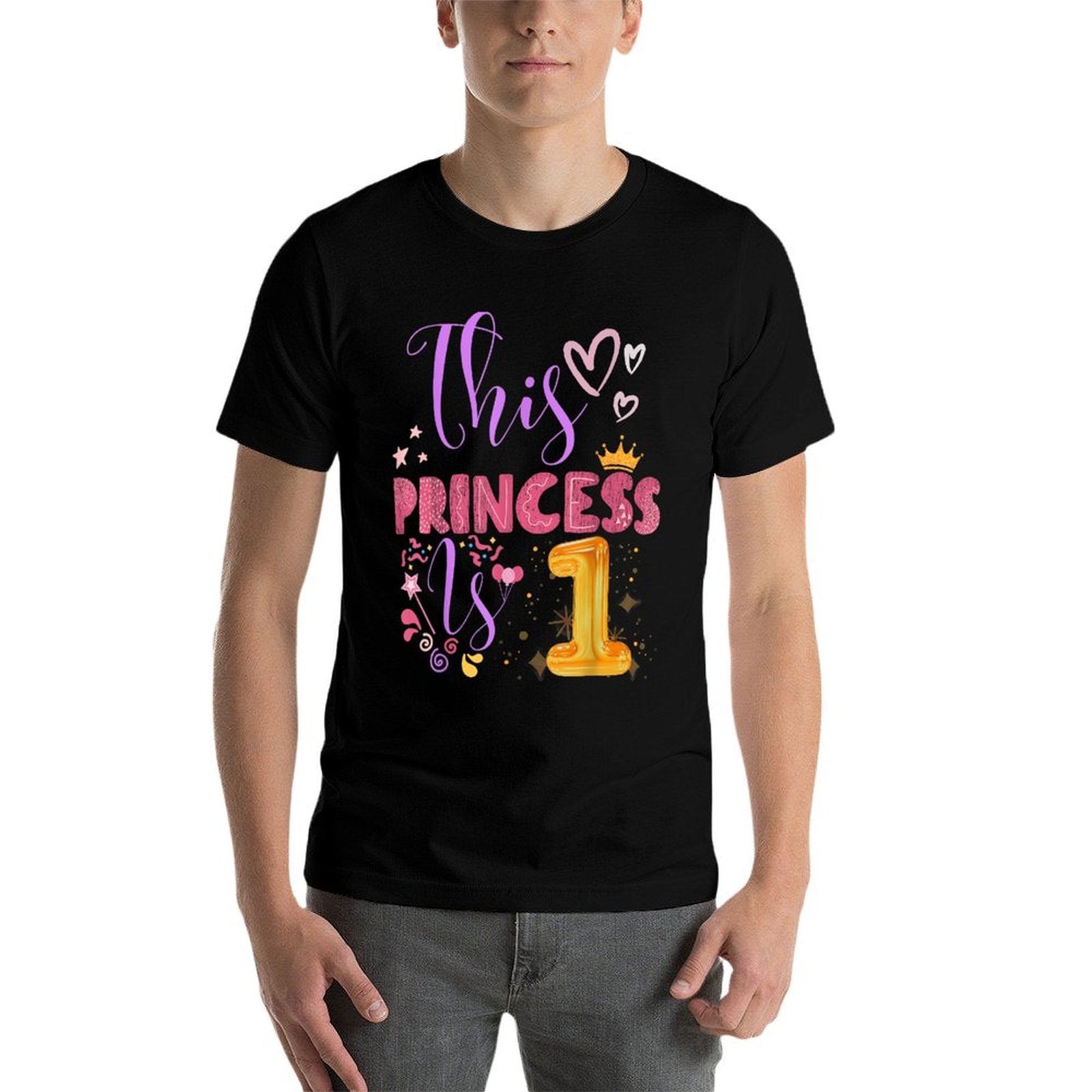 Birthday Girl This Princess Is 1 Year Old Girl B-Day  Durable T-Shirt