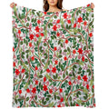 Christmas Floral Pattern Easy Care Throw Blanket