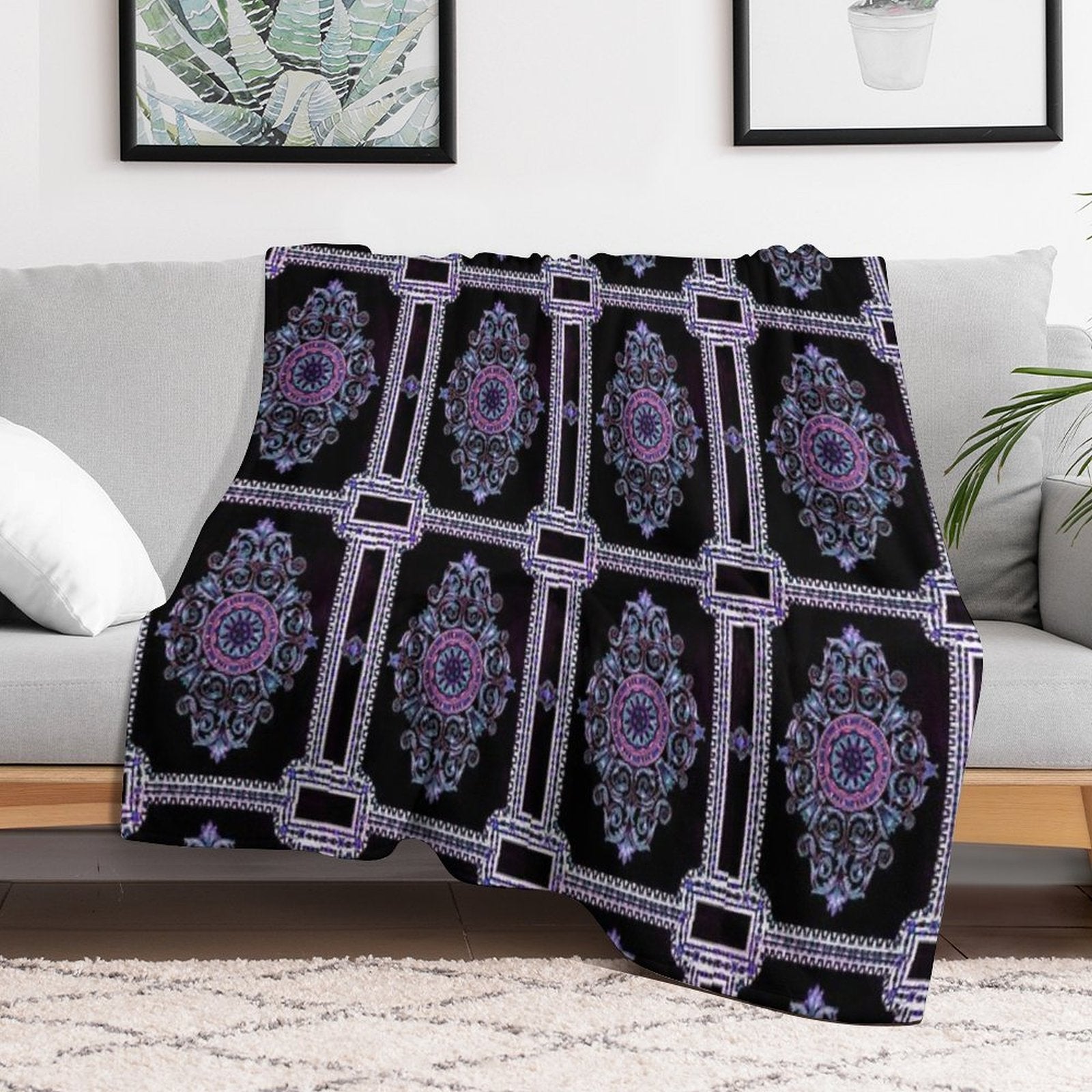 Floral Print - Purple Velvety-soft Throw Blanket