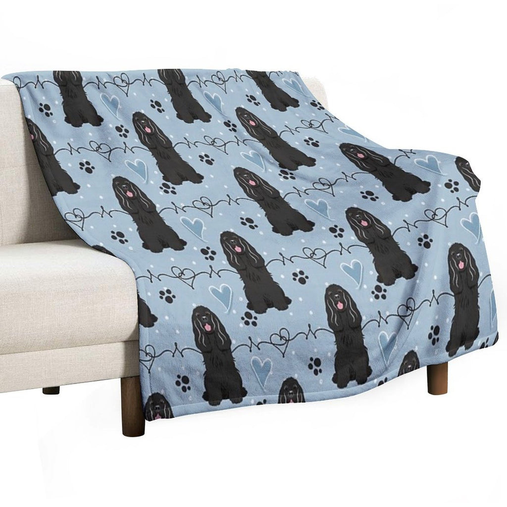 Love Black Cocker Spaniel Wrinkle-free Throw Blanket