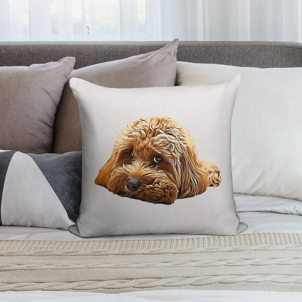 Cavapoo Cavoodle Cockerpoo Puppy Designer Dog Poodle Mix Soft Warmth Comfort Throw Pillow