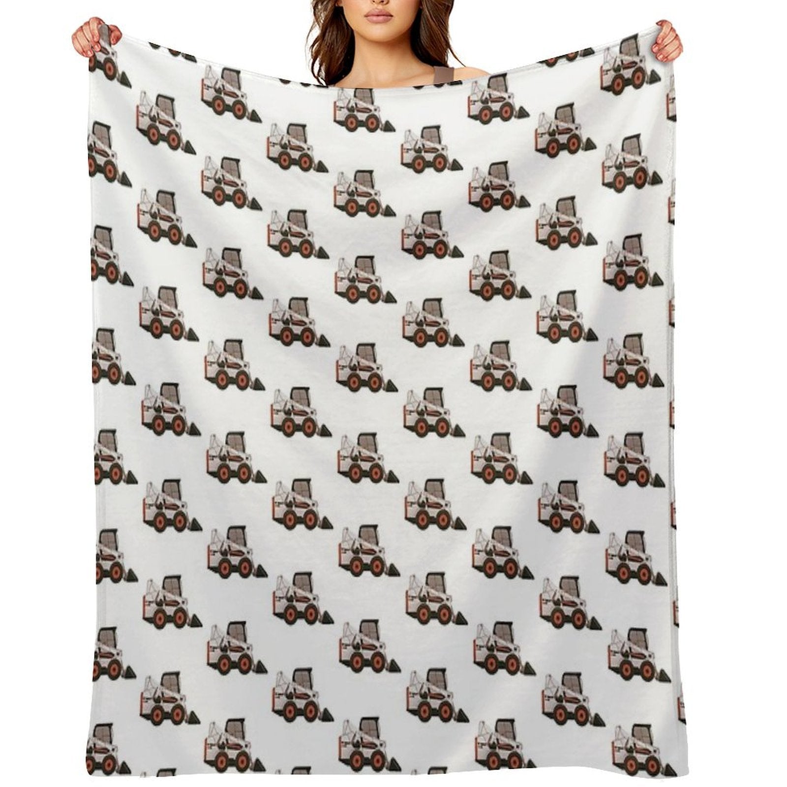 Bobcat Skidsteer Shrink-resistant Throw Blanket