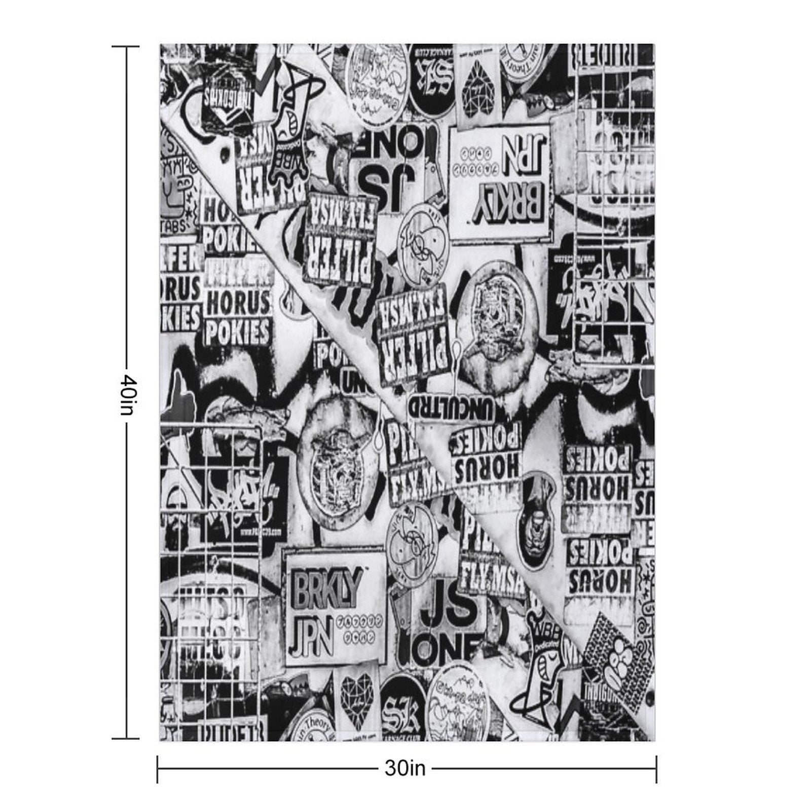 Black And White Urban Collage Print Shrink-resistant Throw Blanket