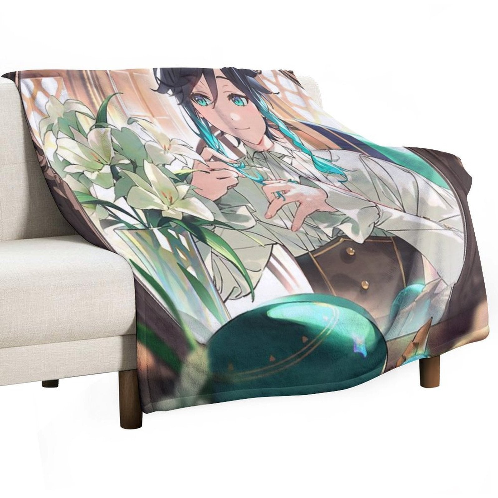 Genshin Impact - Venti Official Birthday Artwork 2024 Velvety-soft Throw Blanket