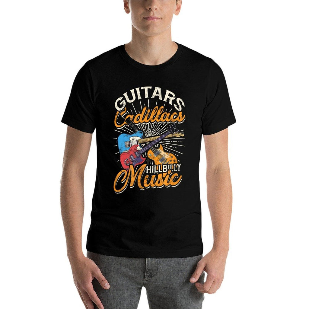 Guitars Cadillacs Hillbilly Music - Country Songs And Music  Rolled Sleeves T-Shirt