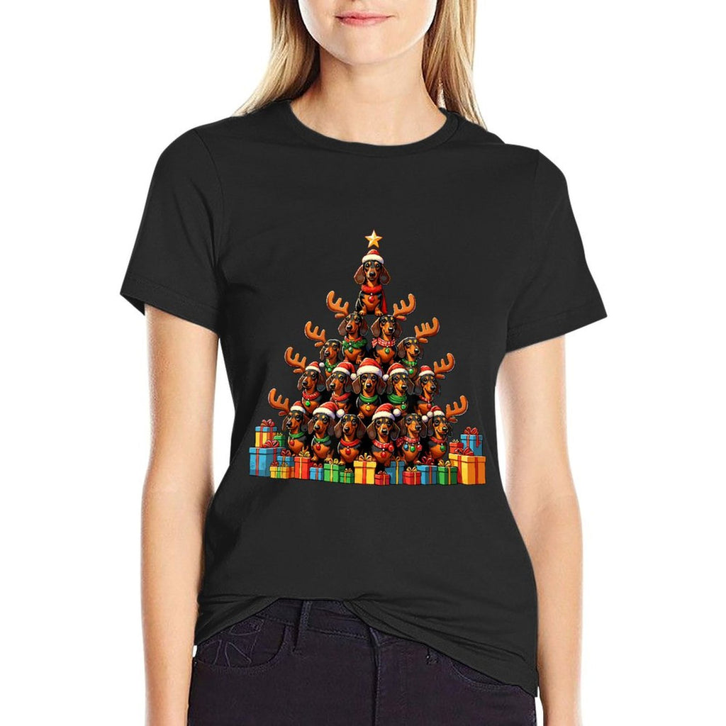 Christmas Tree Dachshund Dog Dachshunds Doxie  Lightweight T-Shirt