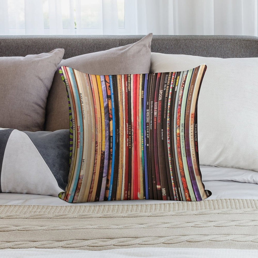 Indie Rock Vinyl Records Soft Anti-Pilling Throw Pillow