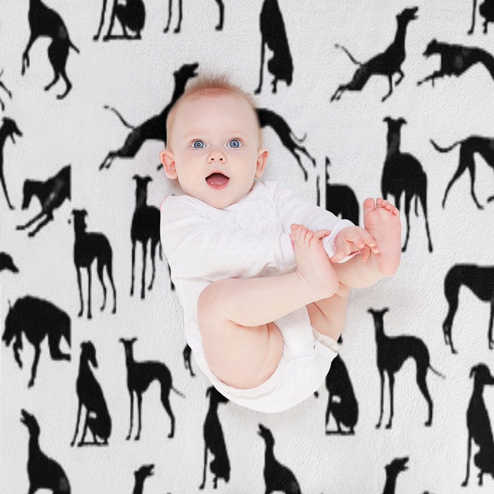 Beautiful Greyhound Semaphore with Hand Drawn Shrink-resistant Throw Blanket