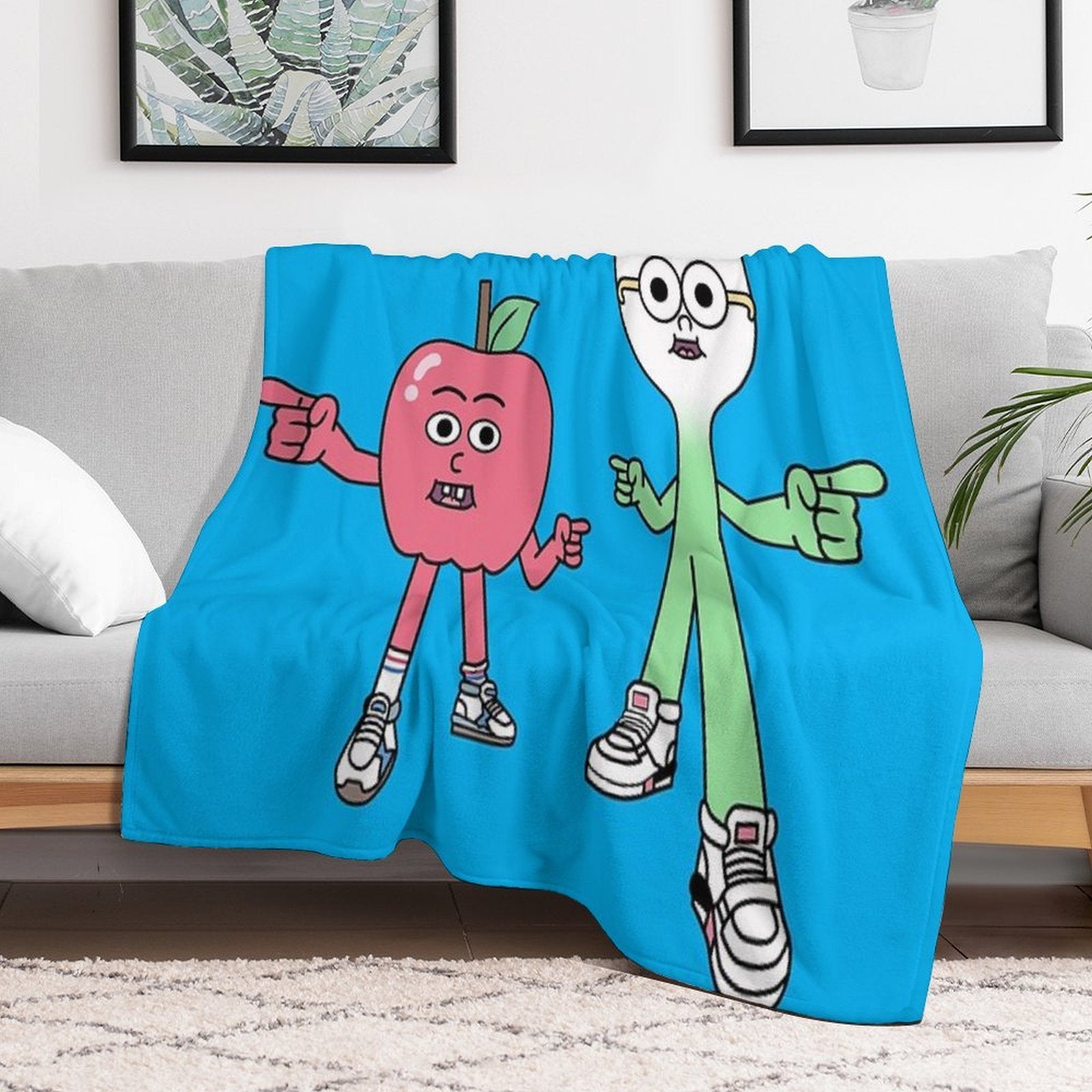 Apple And Onion Machine-washable Throw Blanket