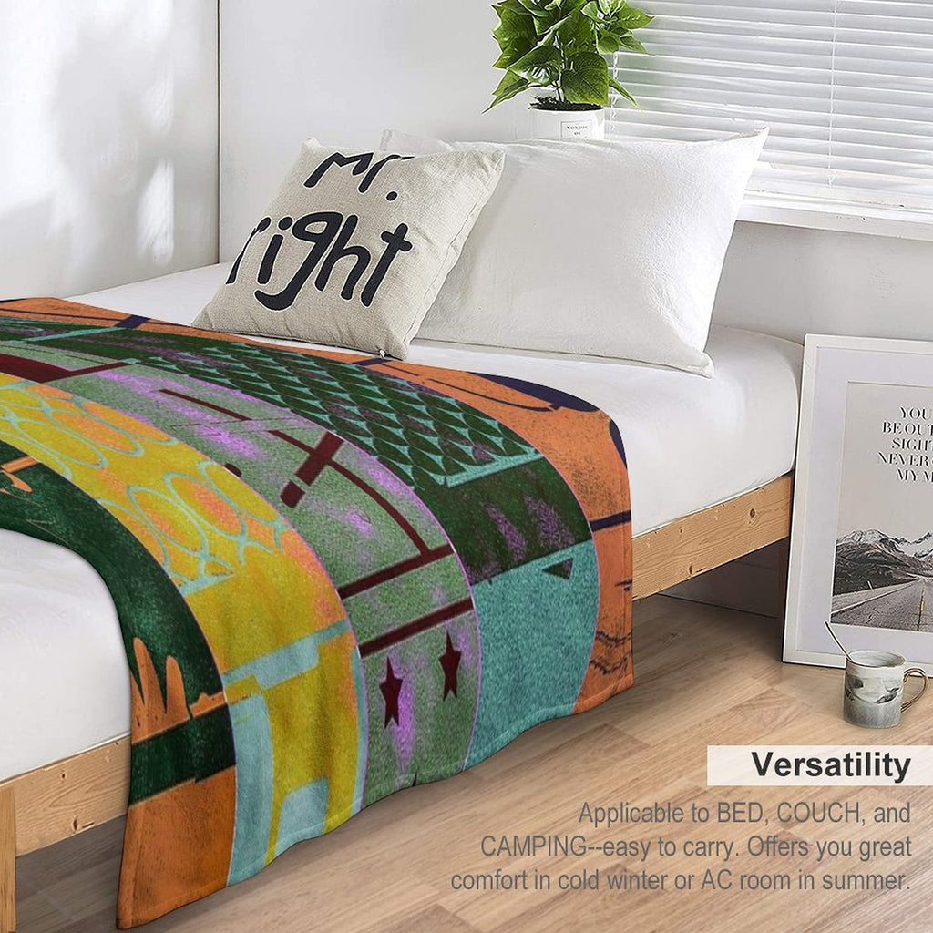 COLORFUL ABSTRACT STRIPE Velvety-soft Throw Blanket