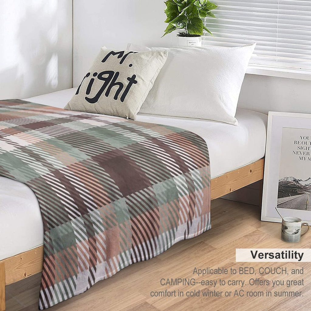 Aspen Flannel Brown Teal Shrink-resistant Throw Blanket