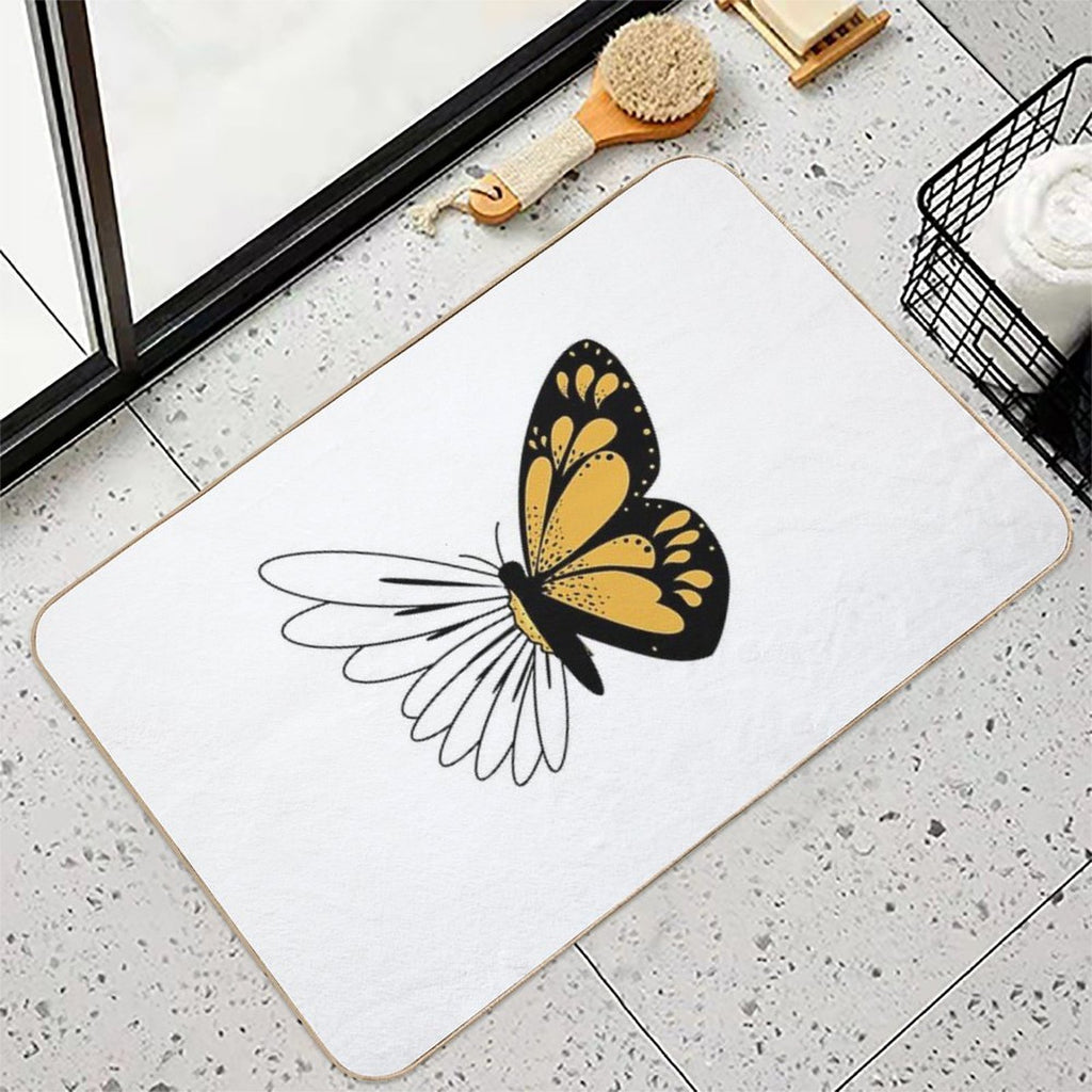 Daisy Butterfly  Slip-Resistant Bath Mat