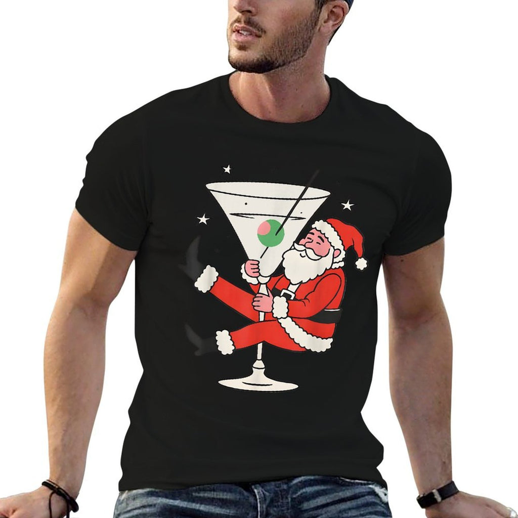 Xmas Holiday Party Drinking Funny Santa Martini Christmas  Quick-drying T-Shirt