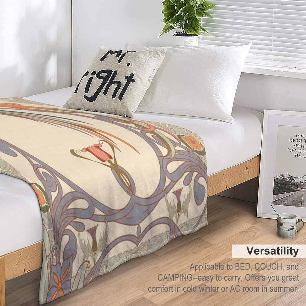 Art Nouveau Quick-dry Throw Blanket