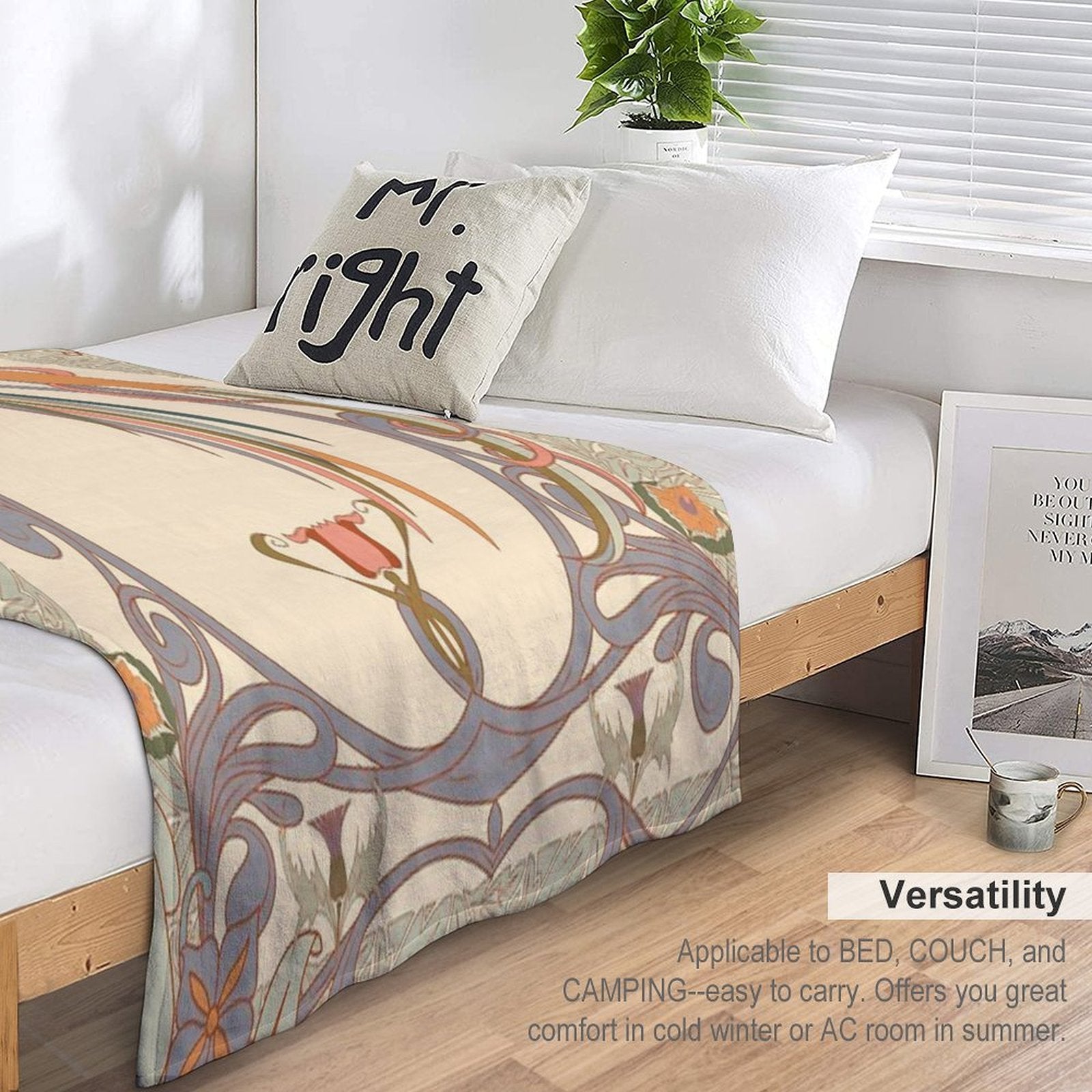 Art Nouveau Quick-dry Throw Blanket