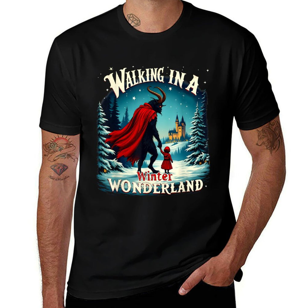 Wonderland Krampus Dark Winter Holiday Walking In A Winter  Vintage-inspired T-Shirt