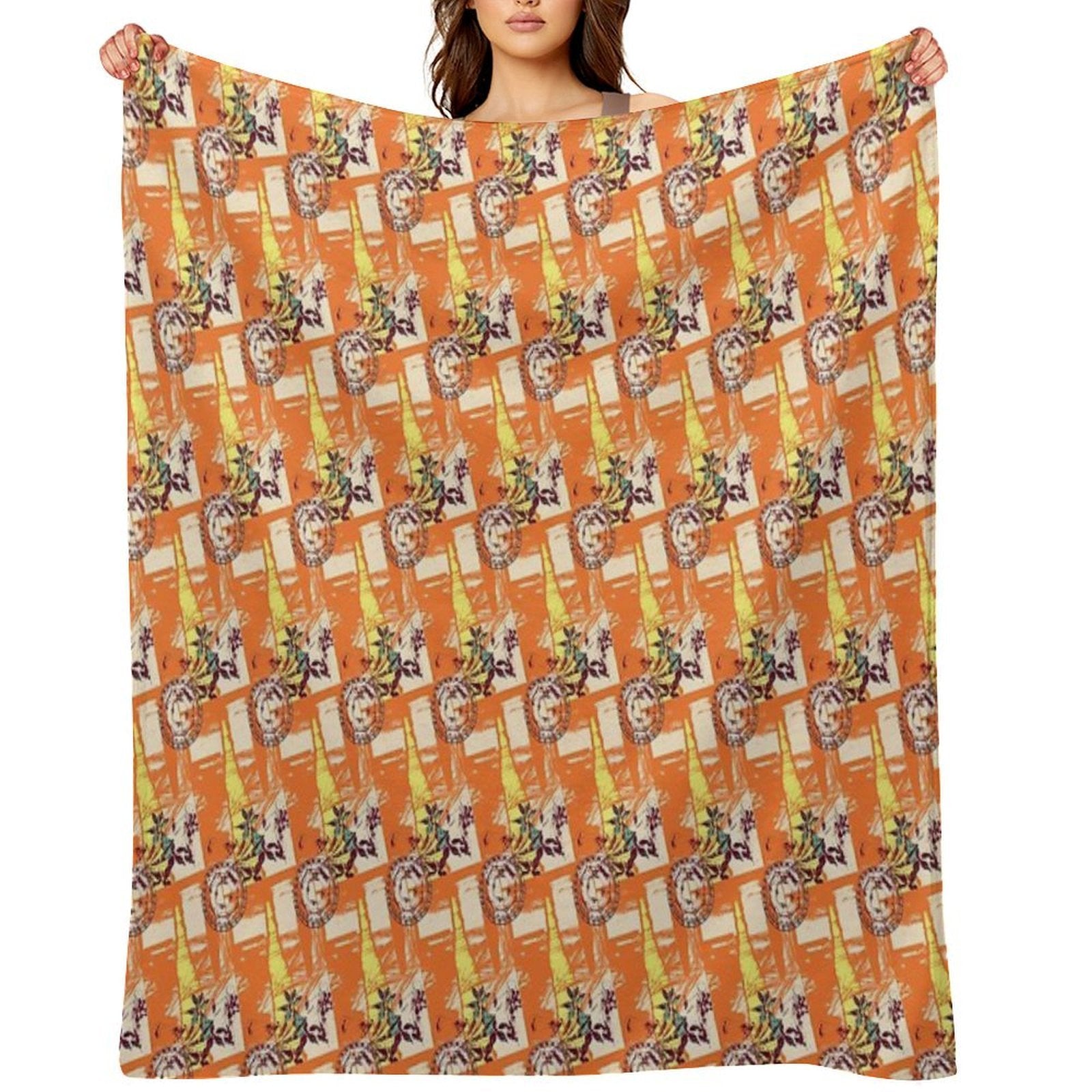 Abstract Flower Pattern Easy Care Throw Blanket