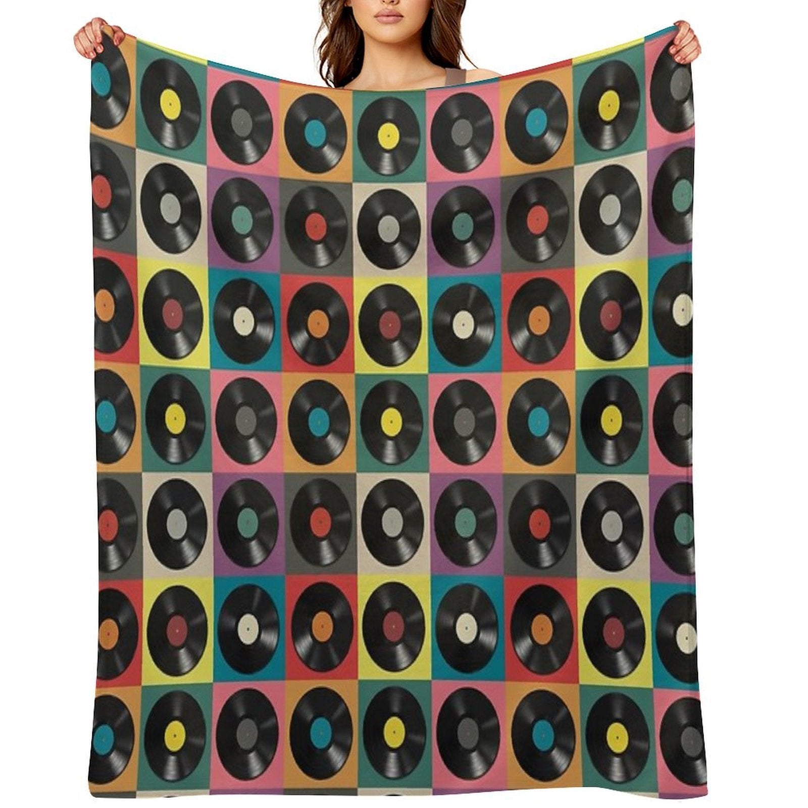 Discjockey Pattern  DJ Music Vinyl Turntables Travel-friendly Throw Blanket