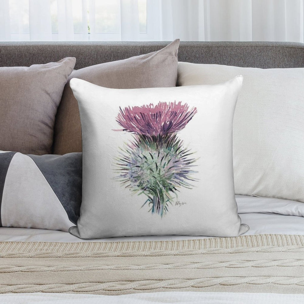 Scottish Thistle Soft Skin-Friendly Throw Pillow