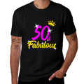 Womens 50 And Fabulous Queen 50th Birthday Gift  Oversized Silhouette T-Shirt