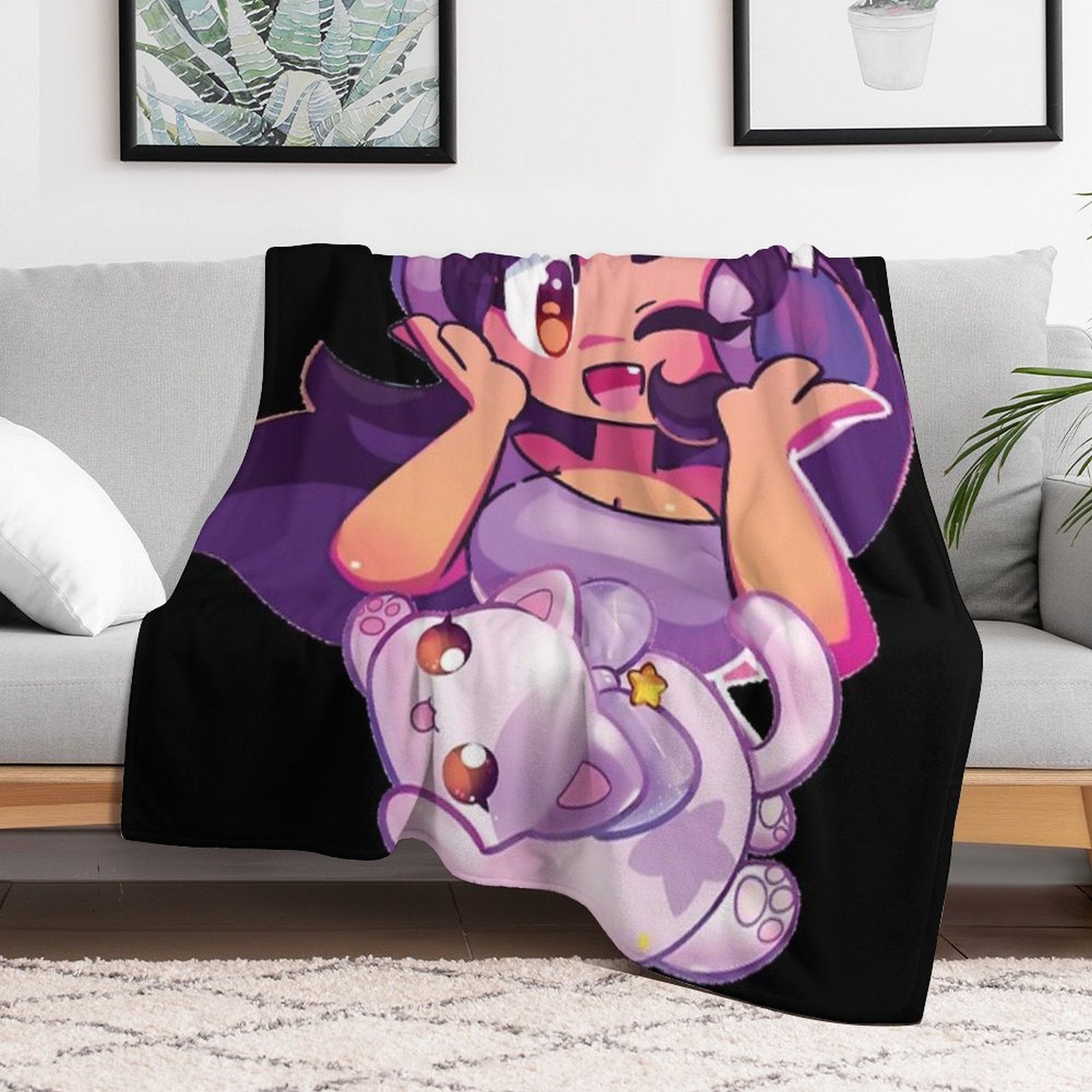 Aphmau with Cat Gift-ready Throw Blanket