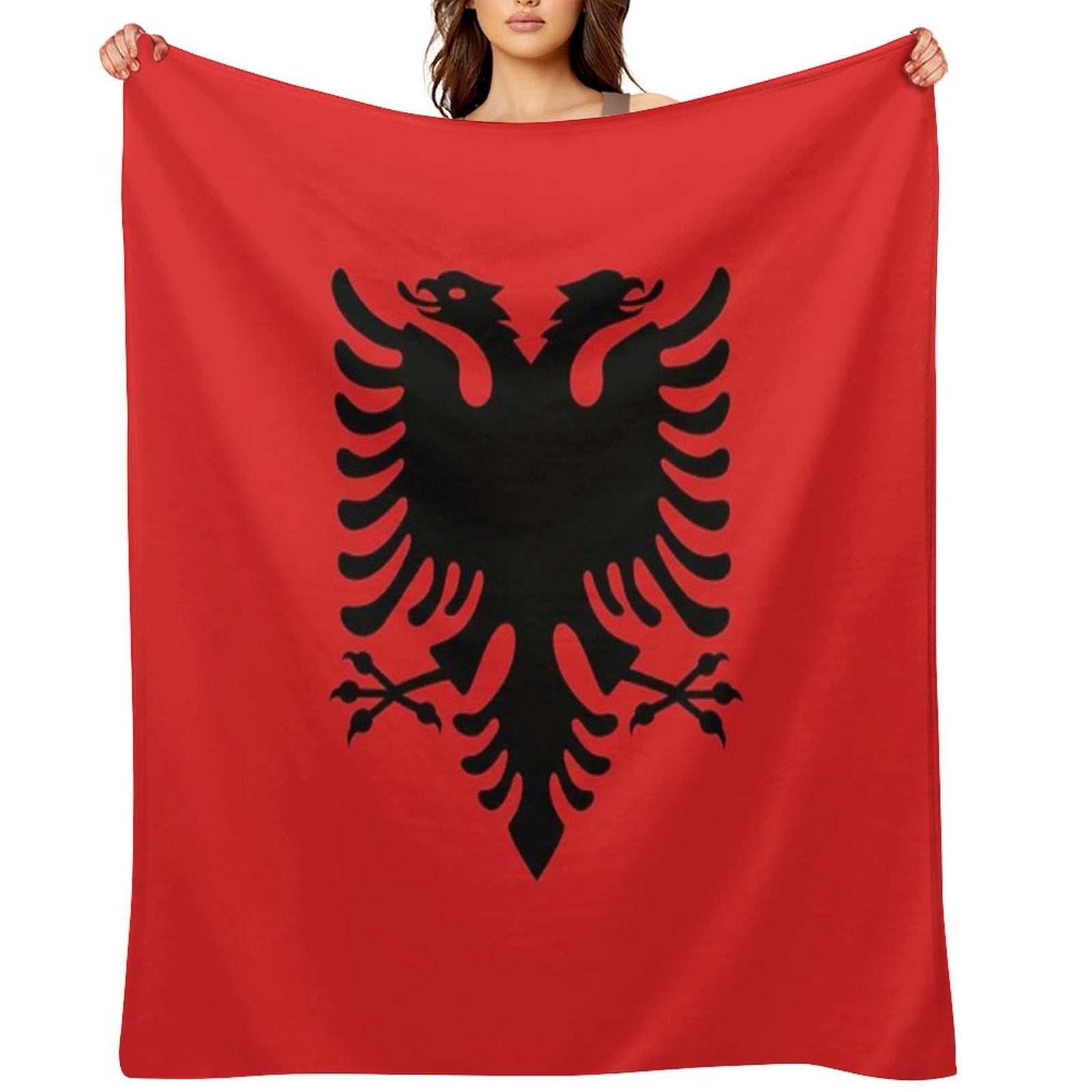 Albanian Flag Eco-conscious Throw Blanket