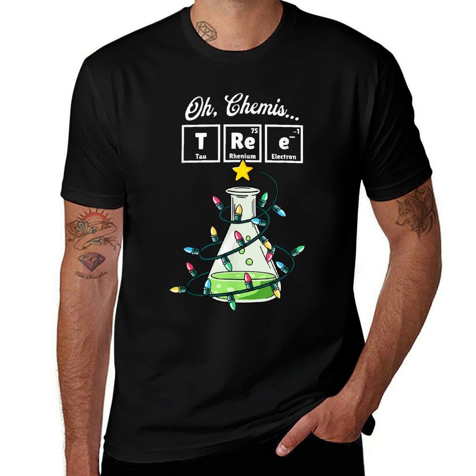 Chemistry by Joy Haus Unisex-Adult Christmas Science Professor Teacher Chemistry  Polyester Blend T-Shirt
