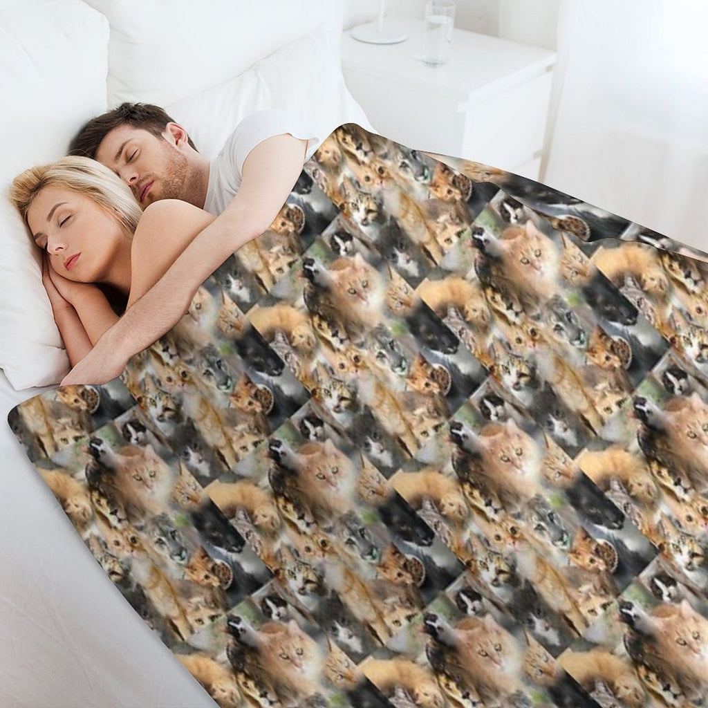 Cat Photo Collage All-season Throw Blanket