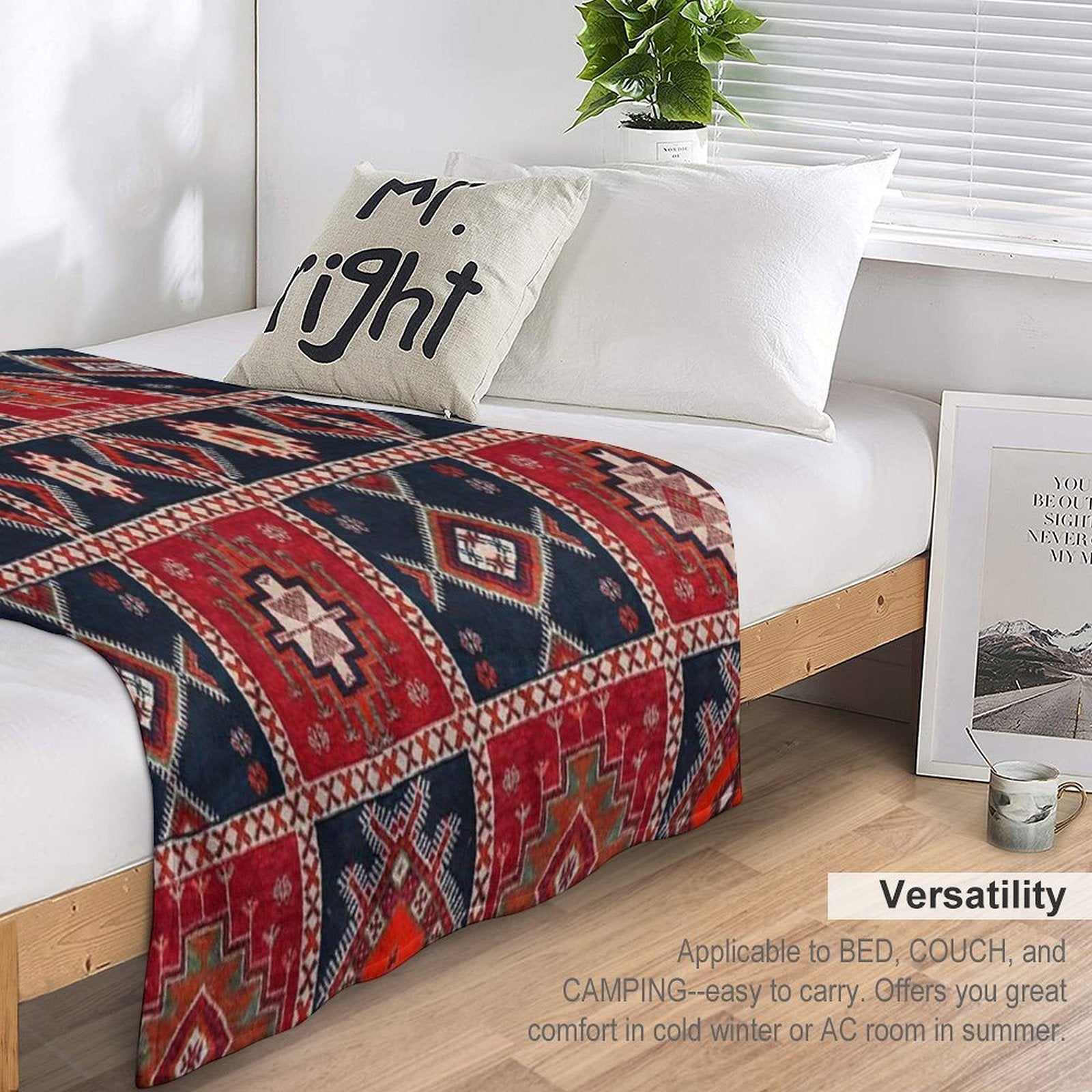 Bohemian Artwork Plush Throw Blanket