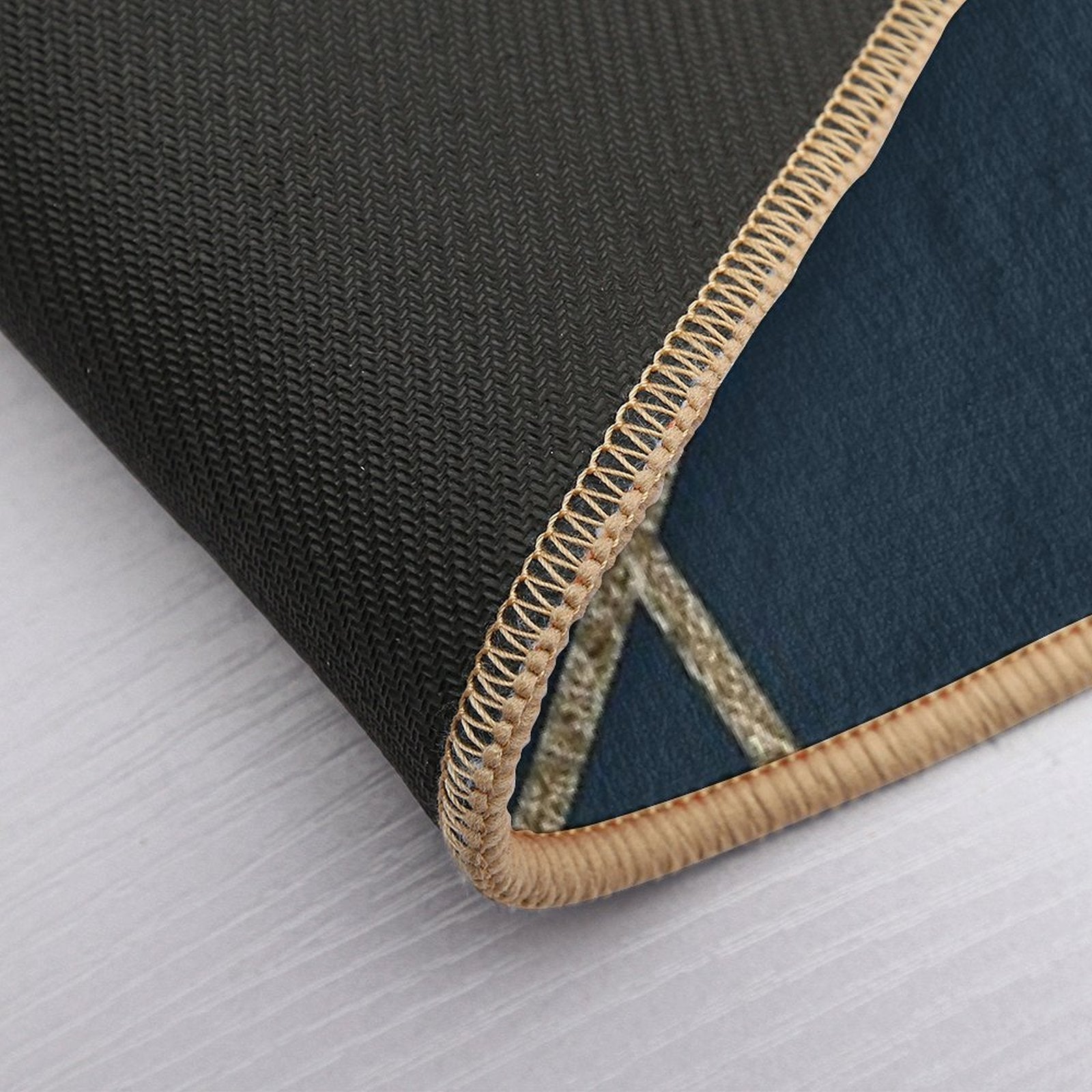 Classic Dark Blue Gold Geo #1 #geometric #decor #art  High-Traffic Bath Mat
