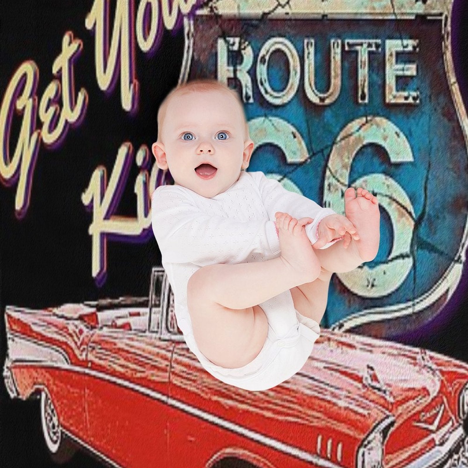 1957 Chevy Bel Air Vintage Retro Classic Car Street Hot Rod Antique Route 66 Design Gift-ready Throw Blanket