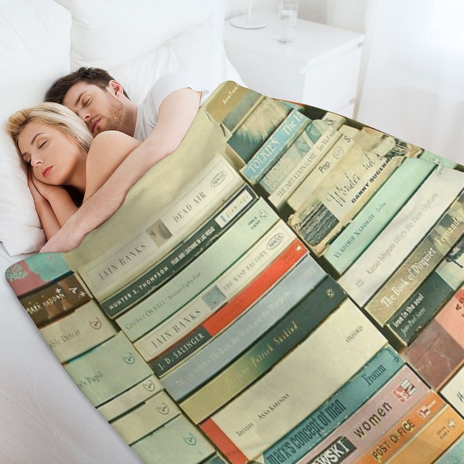 Bookworm Shrink-resistant Throw Blanket