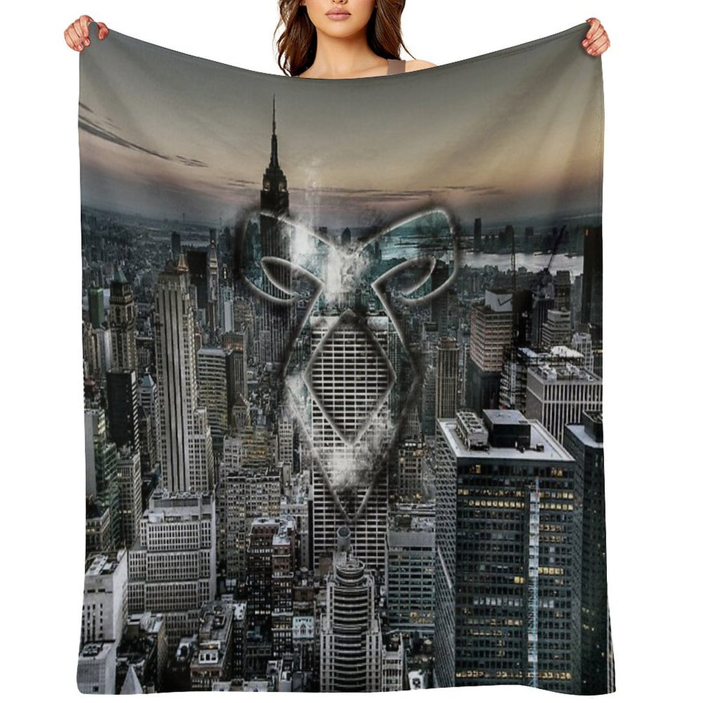 Angelic Rune NYC City-Scape Durable Throw Blanket