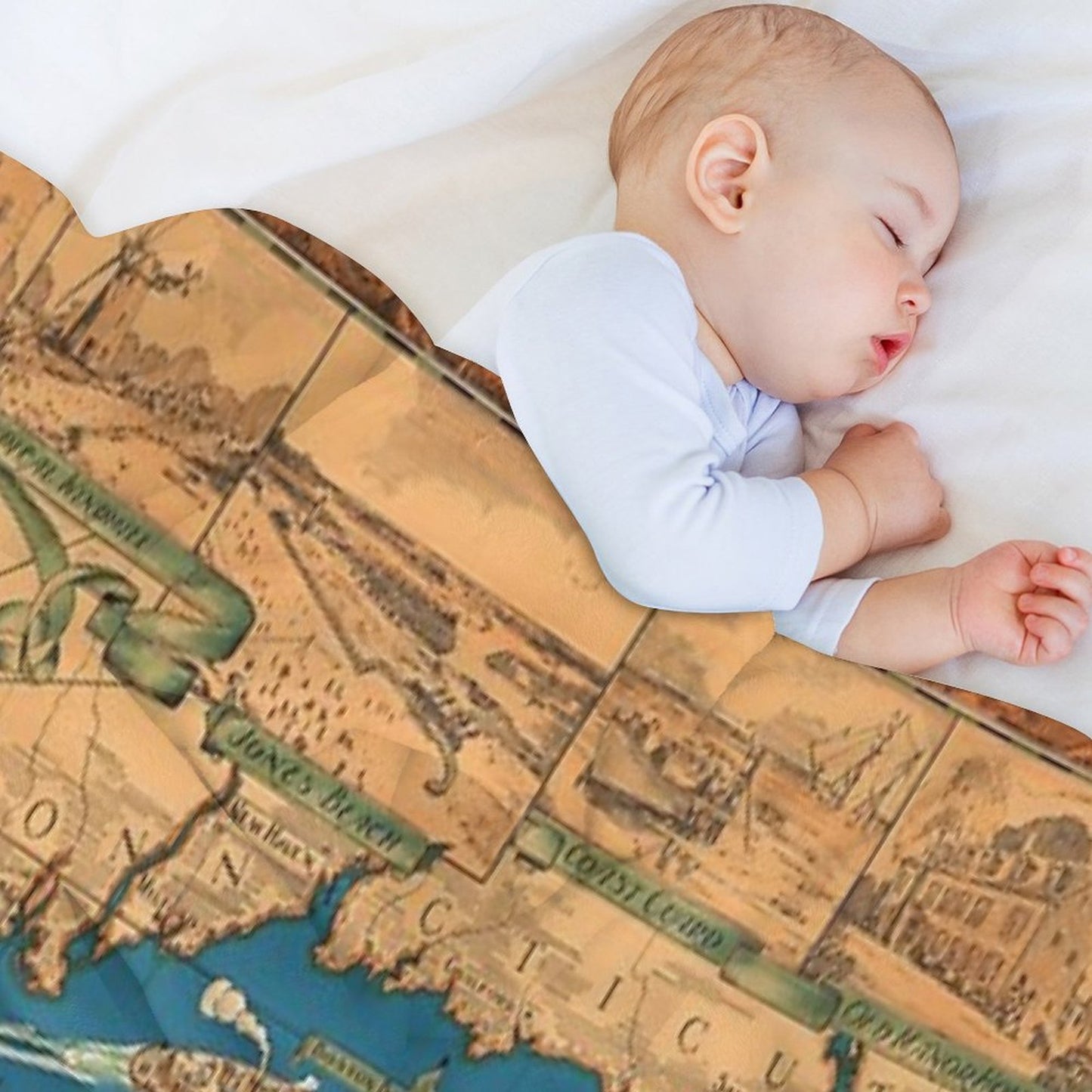 1953 Long Island Map - Special Gift Idea Comfort Throw Blanket