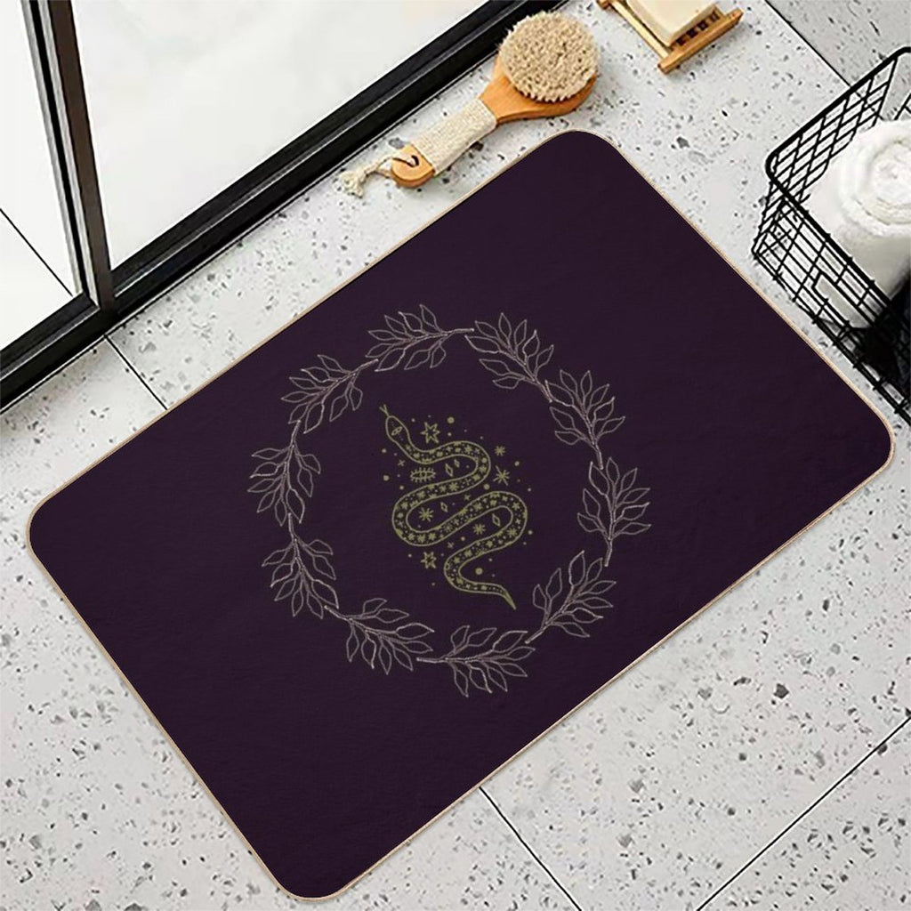 Green Witch Serpent And Wreath  Multi-Purpose Bath Mat