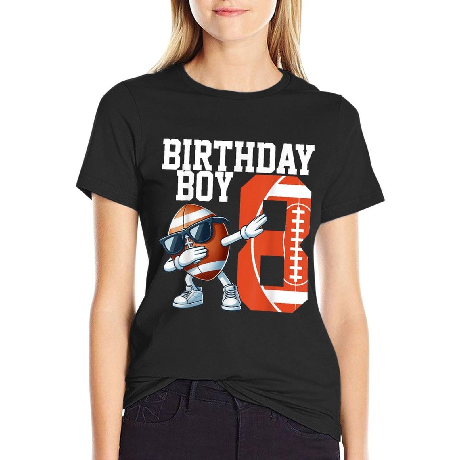 8 Years Old Boy Football Player 8th Football Birthday Boys  Breathable T-Shirt