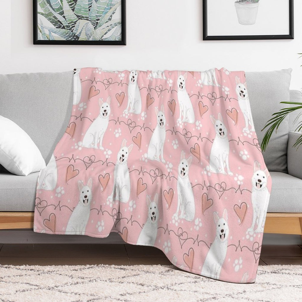 LOVE White German Shepherd Premium Throw Blanket