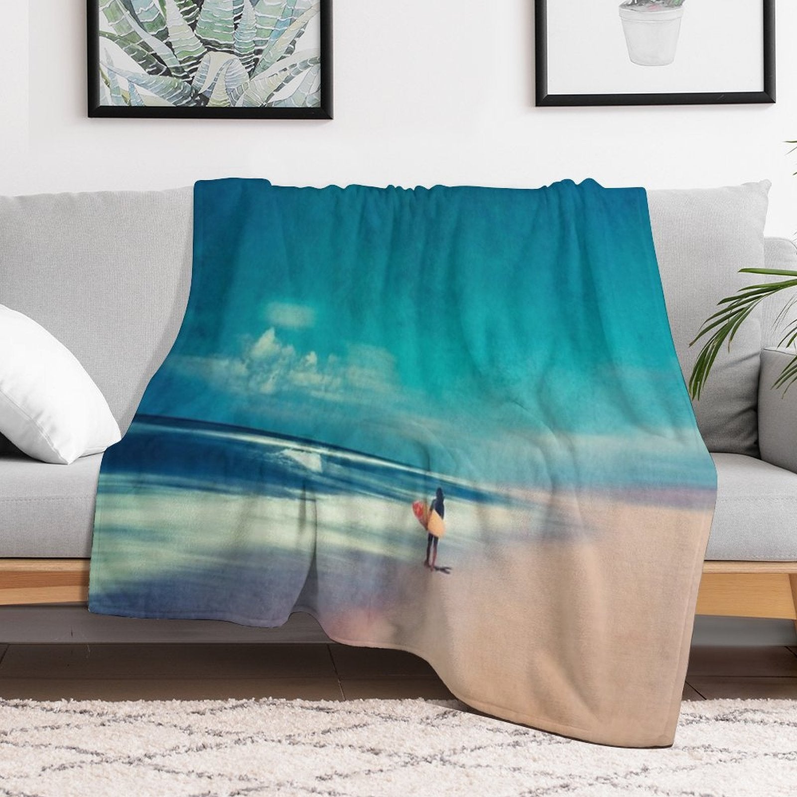 Summer Days - Going Surfing Durable Throw Blanket