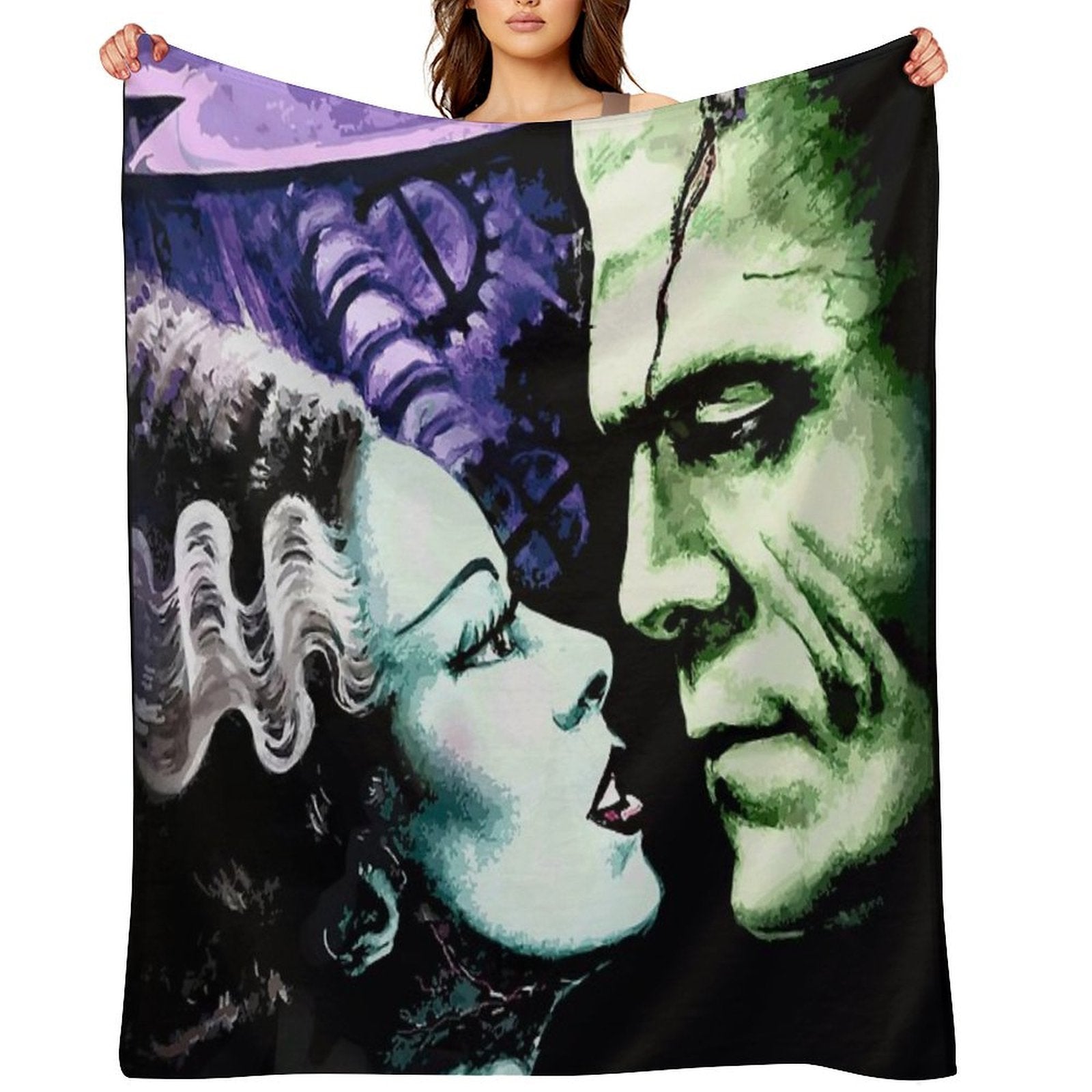 Bride & Frankie Monsters in Love Velvety-soft Throw Blanket
