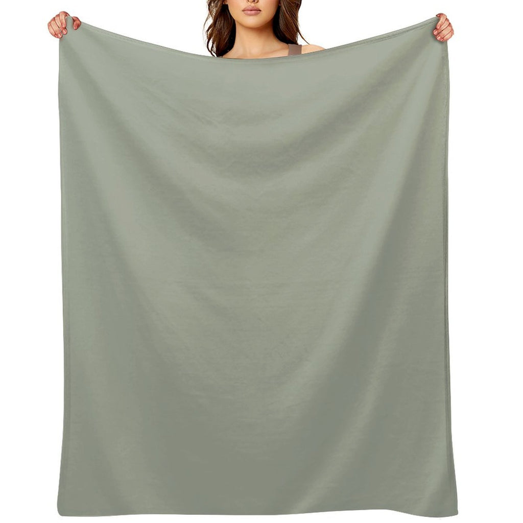 Desert Sage Grey Green Solid Color Shrink-resistant Throw Blanket