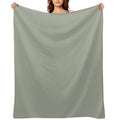 Desert Sage Grey Green Solid Color Shrink-resistant Throw Blanket
