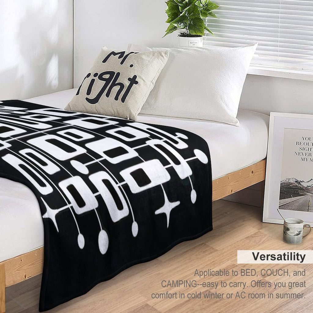 Mid Century Modern Cosmic Abstract Geometric Pattern Premium Throw Blanket