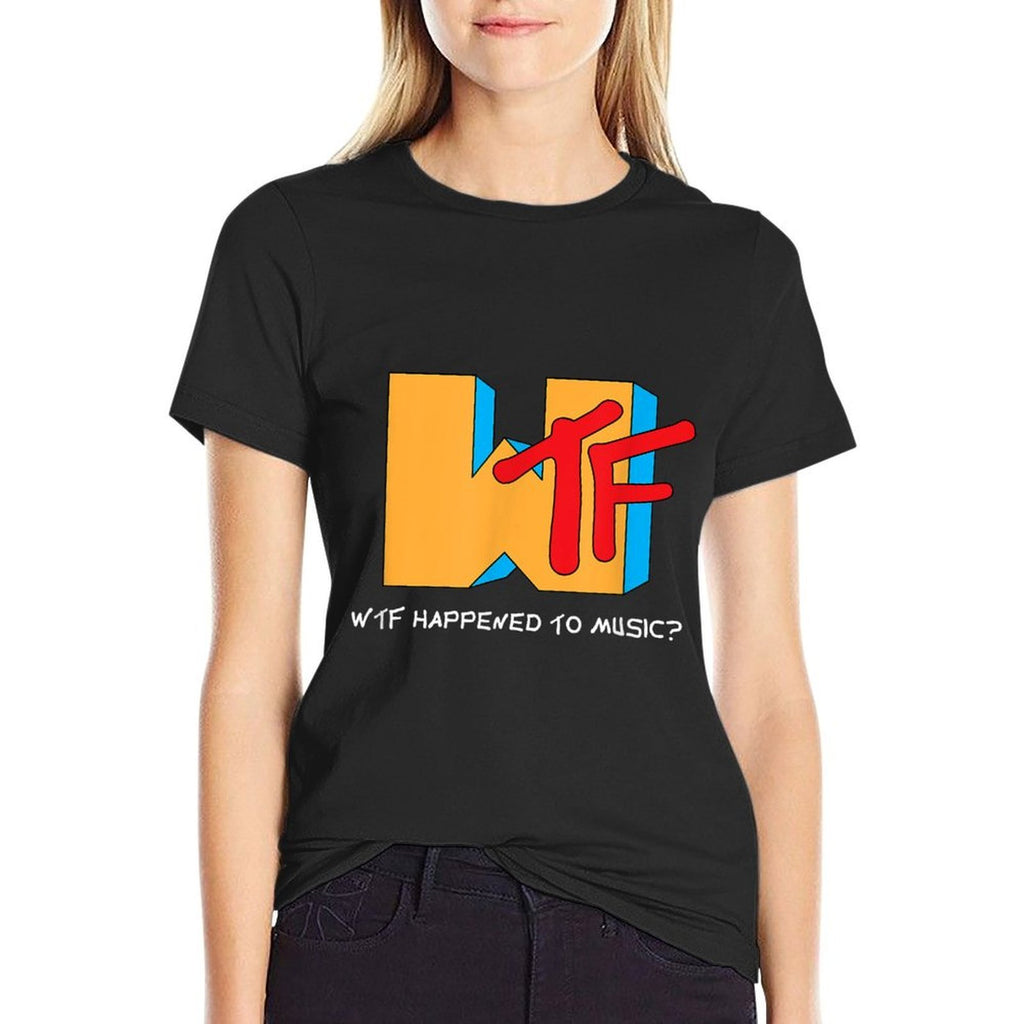 WTF Happened to Music TV Ruined It! - Funny Musician  Heathered Texture T-Shirt
