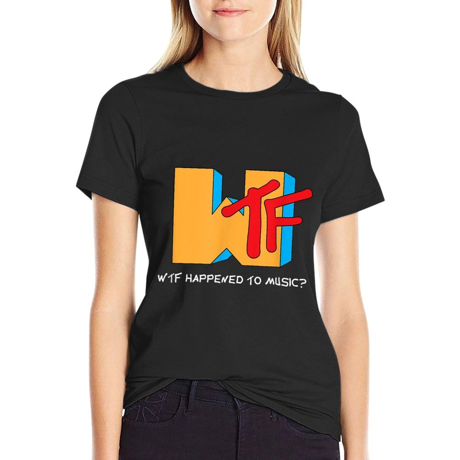 WTF Happened to Music TV Ruined It! - Funny Musician  Heathered Texture T-Shirt