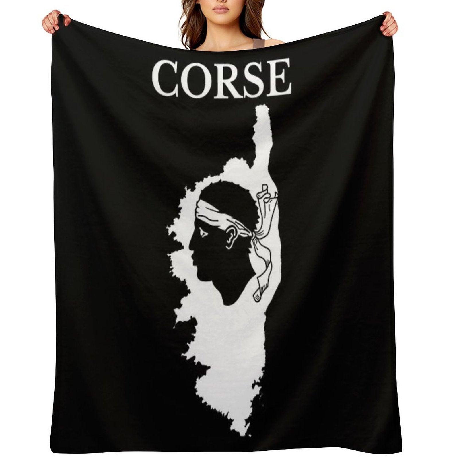 Corsica (Corse) Map, France, French Region. Lightweight Throw Blanket