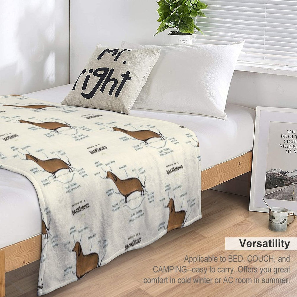Anatomy of A Dachshund Premium Throw Blanket
